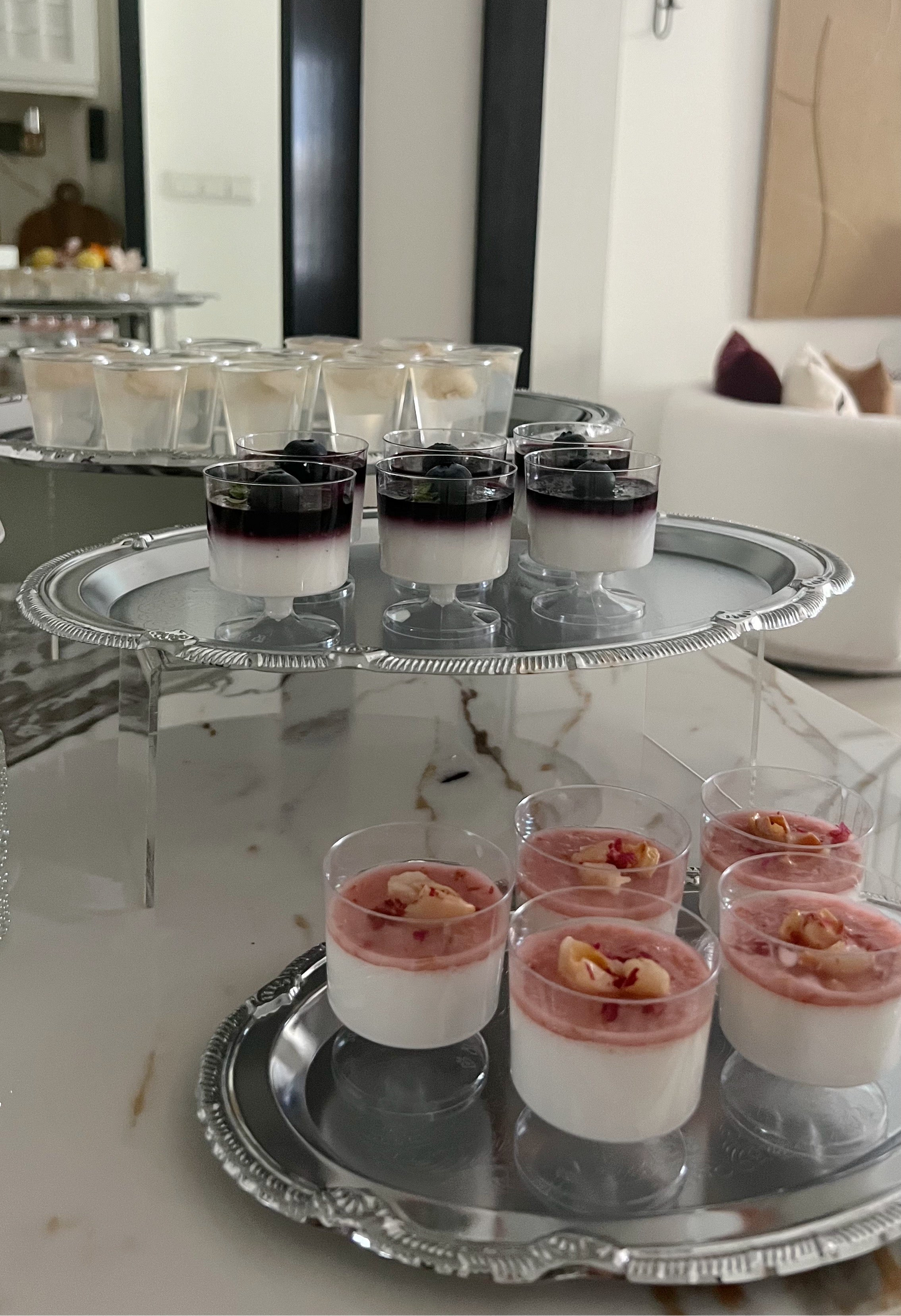 Set of 3 Silver Plated Vintage Serving Tray