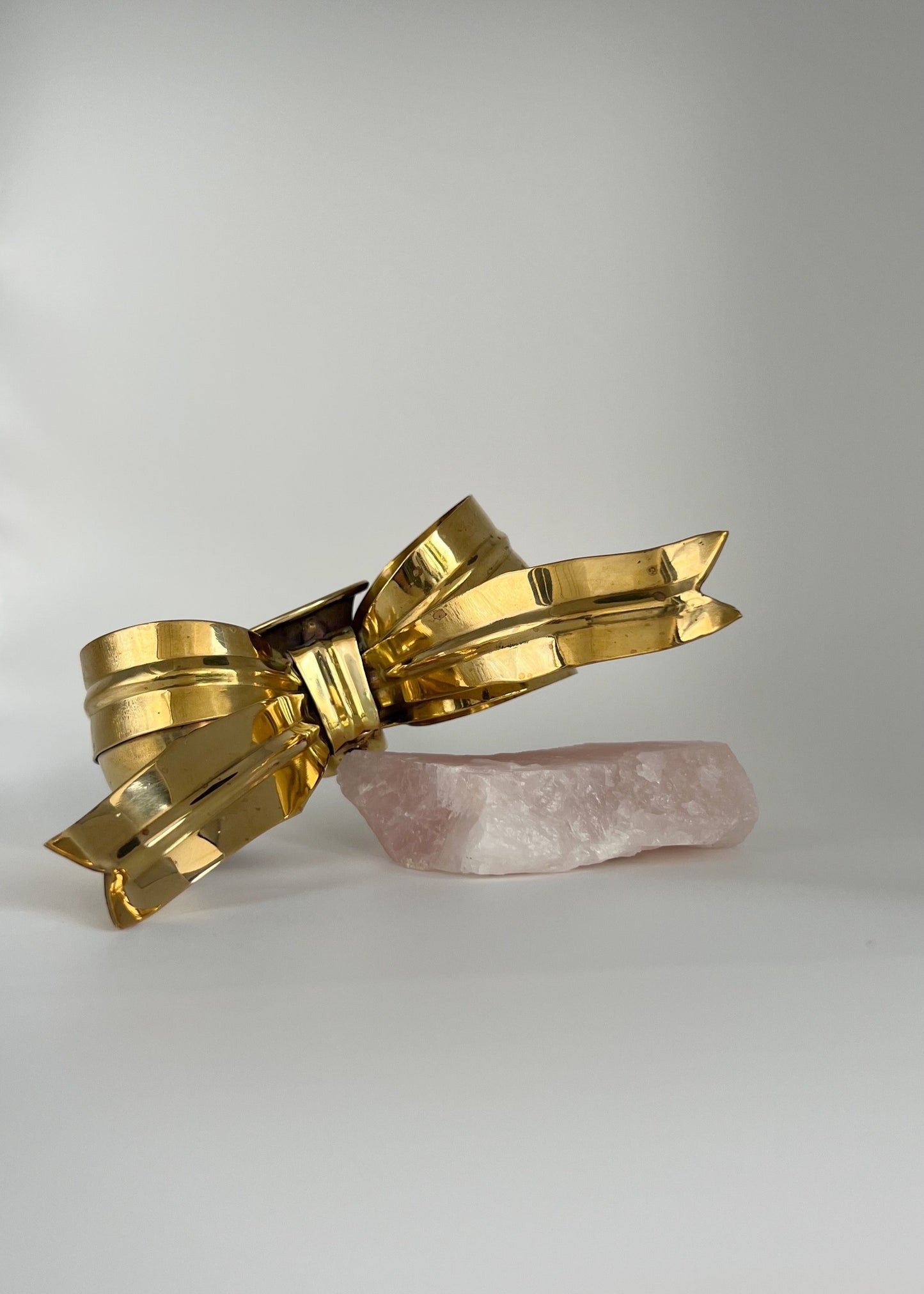 brass bow candle holder for coquette decor