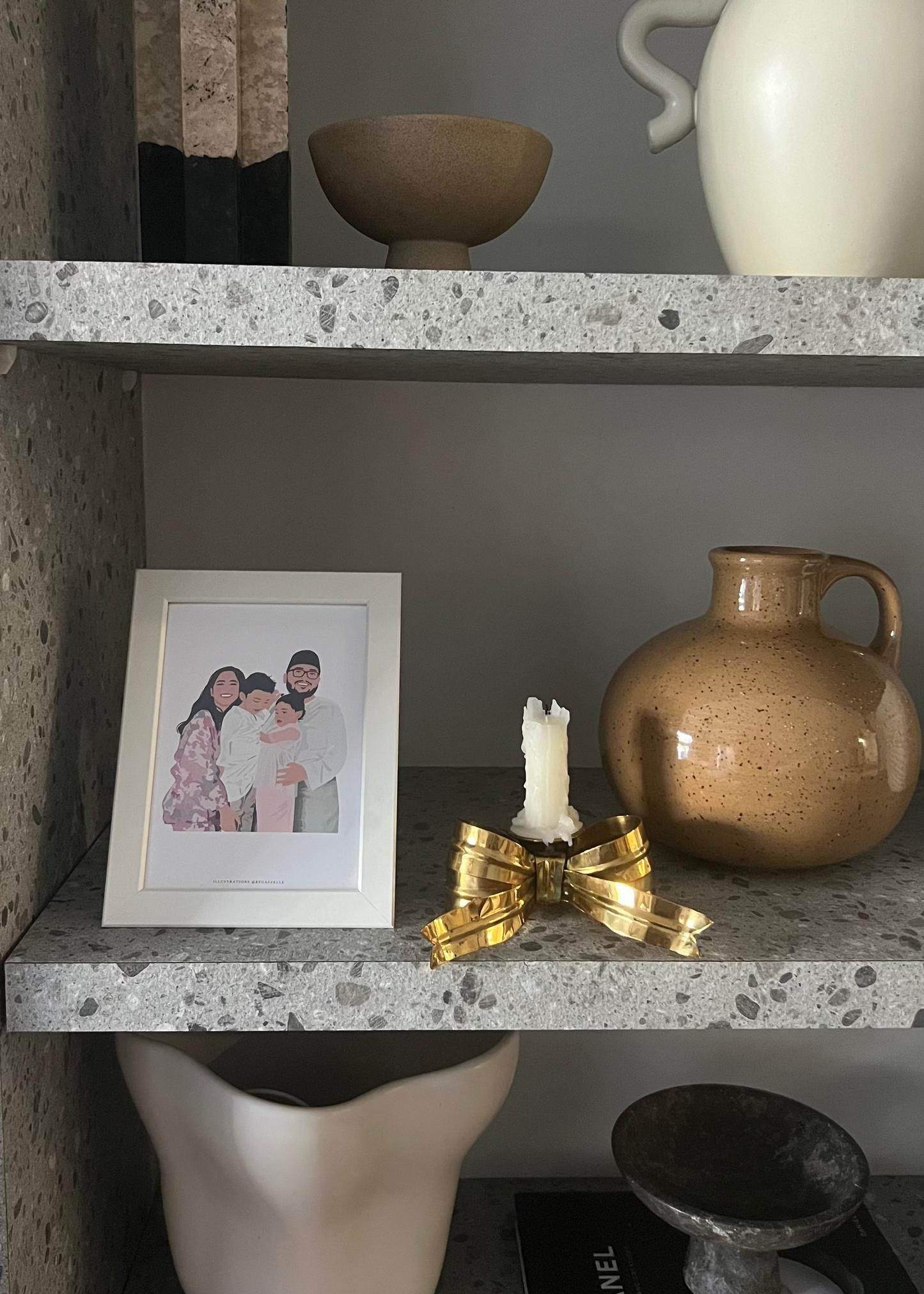 brass bow candle holder for coquette decor