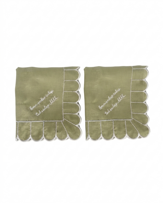 Embroidered Linen Napkin "𝓱𝓶𝓶 𝓼𝓮𝓭𝓪𝓹 𝓬𝓪𝓴𝓪𝓹, 𝓽𝓪𝓴 𝓼𝓮𝓭𝓪𝓹 𝓼𝓱𝓱𝓱𝓱..."