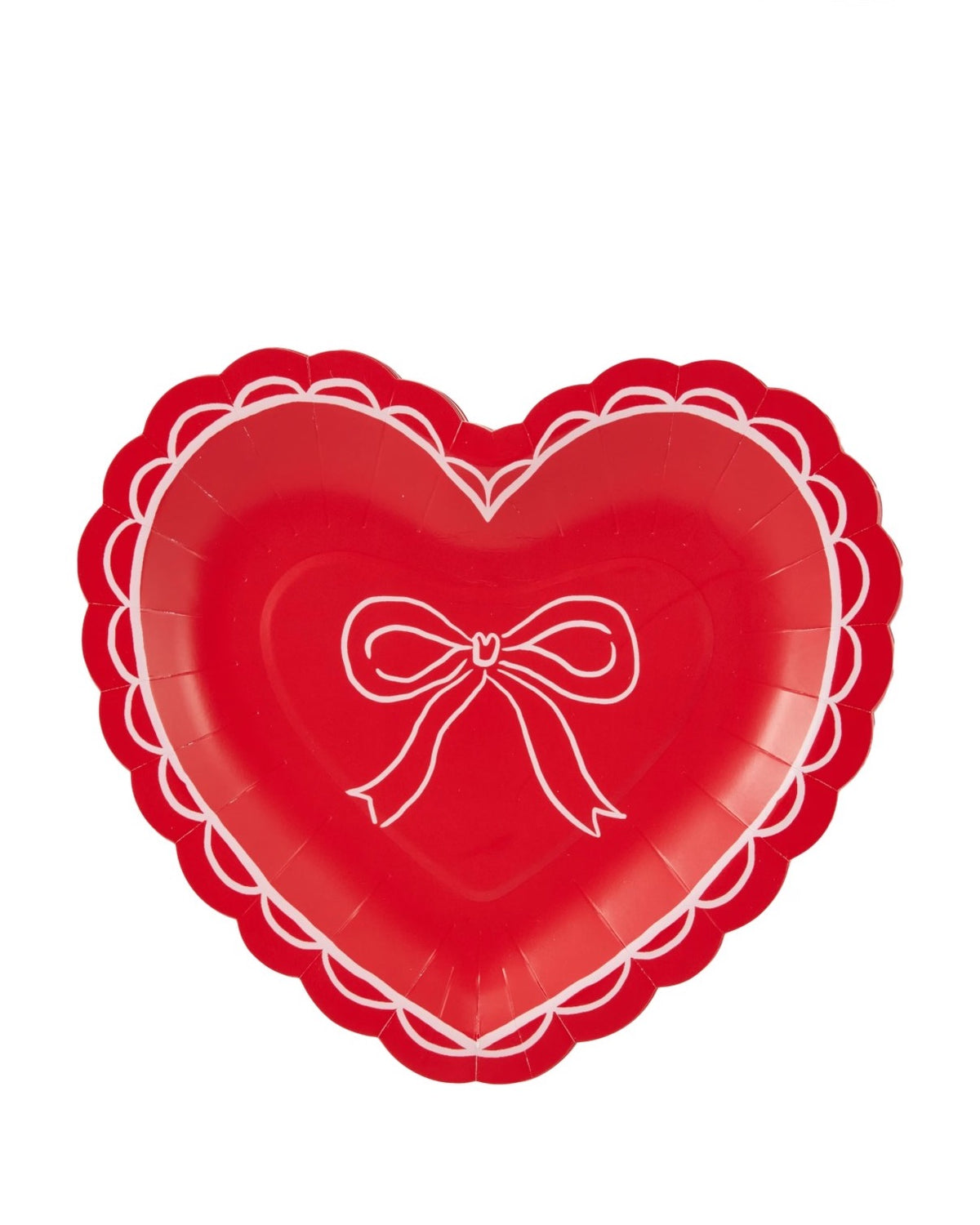 Compact red heart paper plates for party appetizer and dessert tablescape styling